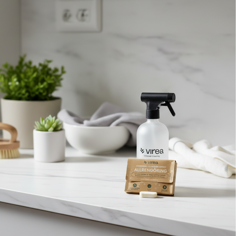 All-purpose cleaning tablets 3-pack with glass bottle